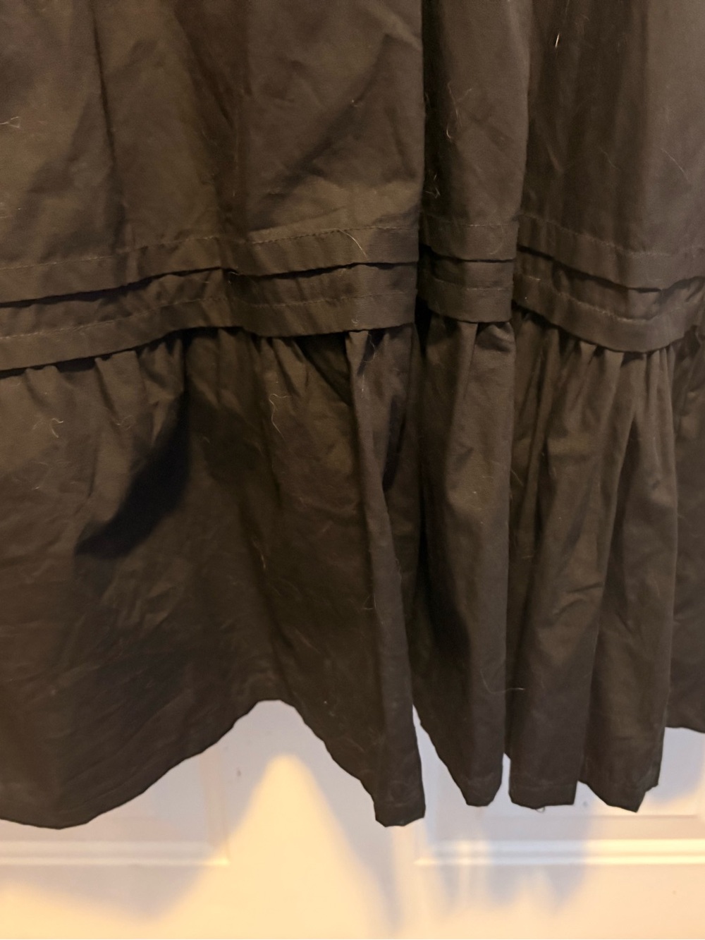 French Connection Black Midi with Cream Floral Stitching and Pockets - Picture 5 of 6